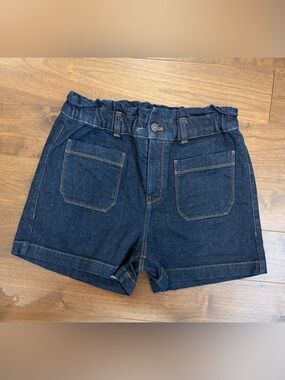 Simons Dark Indigo Denim Paperbag Waist Shorts